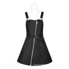 PUNK RAVE  Women Party dress OPQ-397 metal cowboy strap black Summer Dresses